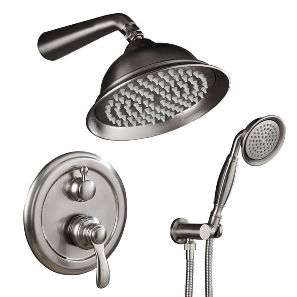 ELLO&ALLO Rainfall Volume Control Complete Shower System with RoughinValve & Reviews Wayfair